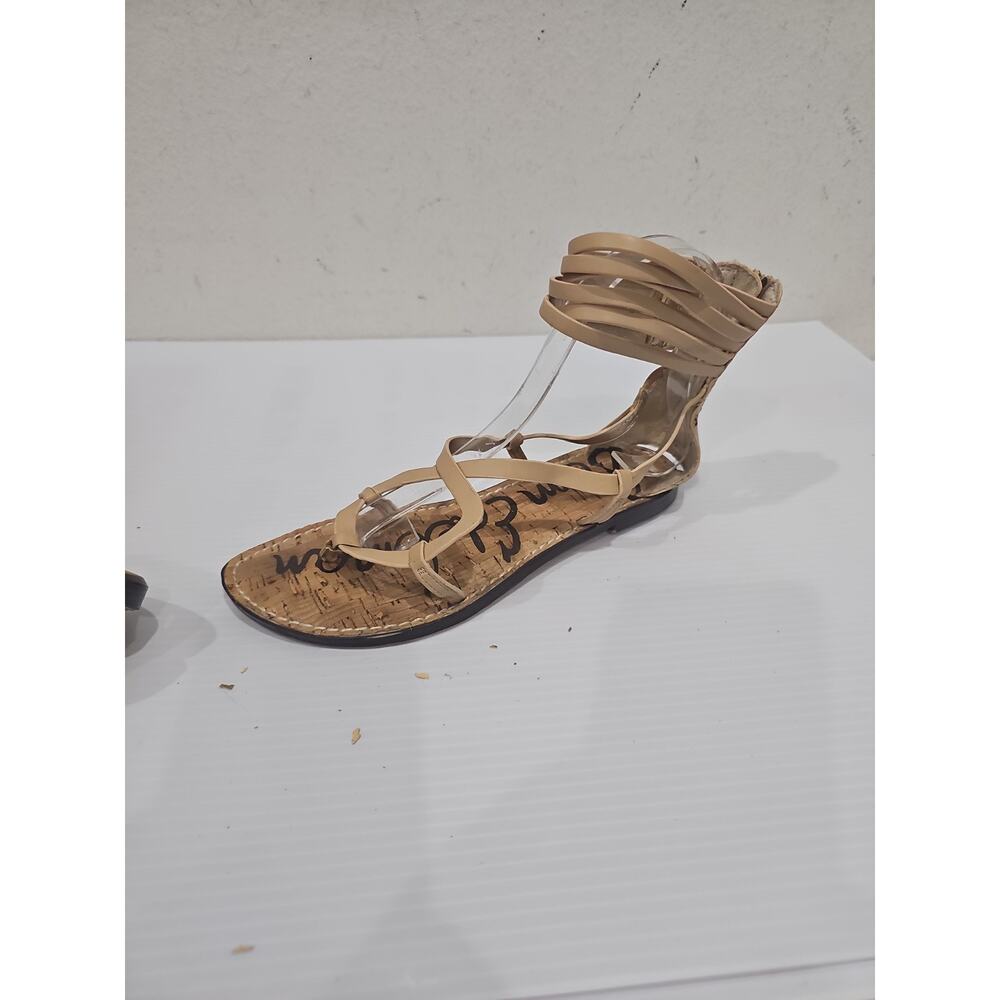 Sam Edelman "Glenda" Gladiator Sandal - Women's Size 6.5M Beige Tan Flats - Picture 8 of 9